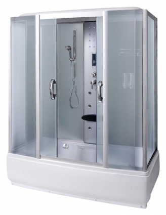 Душевой бокс Aqualux AQ-4075GFH Quadro-150 задняя стенка белая