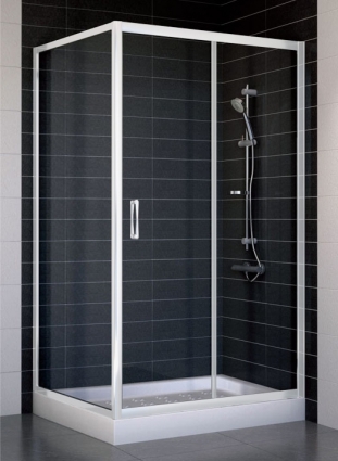 Душевой уголок Vegas Glass ZP+ZPV 100*90 01 01 стекло прозрачное, 100x90
