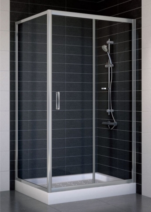 Душевой уголок Vegas Glass ZP+ZPV 100*80 07 01 стекло прозрачное, 100x80