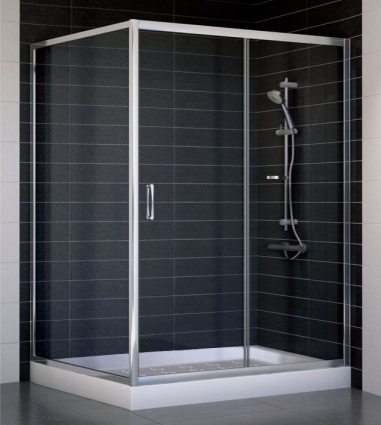 Душевой уголок Vegas Glass ZP+ZPV 140*100 08 01 стекло прозрачное, 140x100