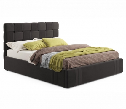 Кровать LASKA Family Tiffany 160х200 с подъемным механизмом и матрасом коричневого цвета