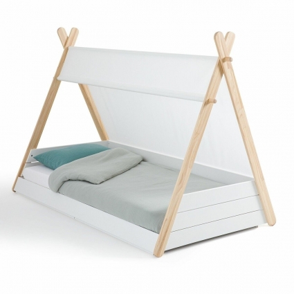 Детская кровать вигвам Tipi с сеткой La Redoute Siffroy 90x190 белого цвета