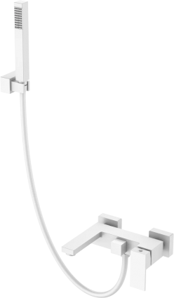 Смеситель для ванны с душем Boheme Qubic 473-MW matt white