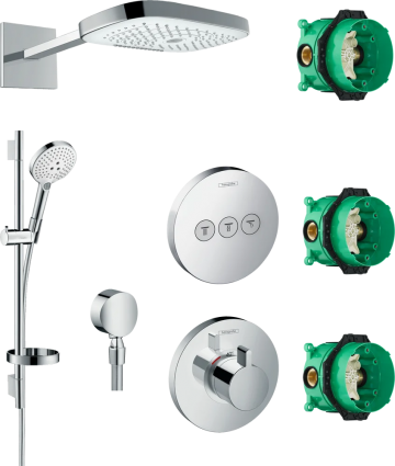 Душевой комплект Hansgrohe Raindance Select E 300 (3 jet) 26468400 + 26630400 + 27506000 + 15741000 + 15745000