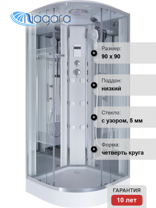 Душевая кабина Niagara Ultra NG-701-01 90х90, с низким поддоном