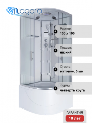 Душевая кабина Niagara Ultra NG-309-01 100х100, с высоким поддоном