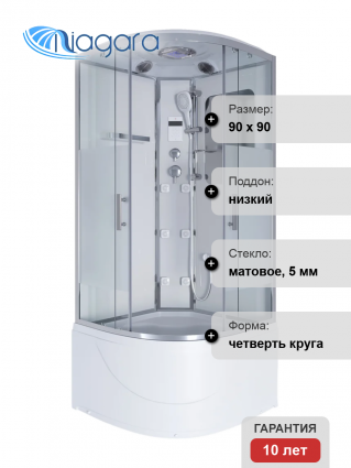 Душевая кабина Niagara Ultra NG-308-01 90х90, с высоким поддоном