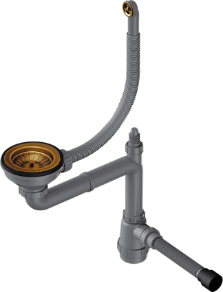 Сифон для мойки Omoikiri WK-1CL-R-AB022 античная латунь