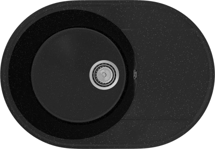 Мойка кухонная Domaci Палермо PR-610-004 черная + сифон + фреза Форстнера 35 мм