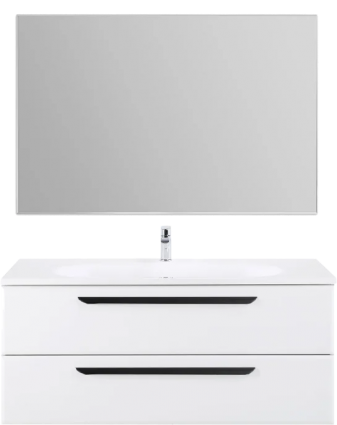 Мебель для ванной Cezares Eco 120, bianco opaco, 2 ящика, ручки черные
