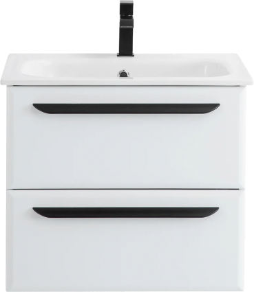 Тумба с раковиной Cezares Eco Cer 60, bianco lucido, ручки черные