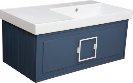 Тумба с раковиной La Fenice Cubo Twin 90 R, синяя
