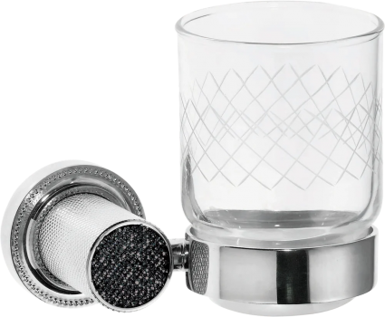 Стакан Boheme Royal Cristal Black подвесной, хром