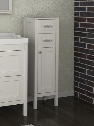 Тумба ASB-Woodline Римини 30 белая патина серебро, массив ясеня