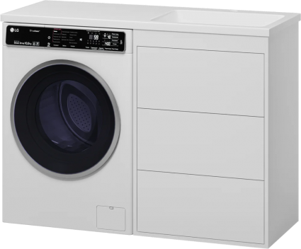 Тумба с раковиной Brevita Grafit 60 R, под стиральную машину, раковина Kamilla