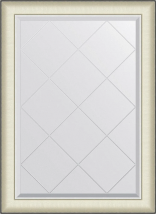 Зеркало Evoform Exclusive-G BY 4569 74х102 белая кожа с хромом, с гравировкой в багетной раме