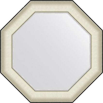 Зеркало Evoform Octagon BY 7446 59х59 белая кожа с хромом, в багетной раме