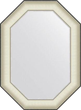 Зеркало Evoform Octagon BY 7442 54х74 белая кожа с хромом, в багетной раме