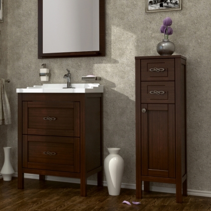 Мебель для ванной ASB-Woodline Римини 60 бук тироль, массив ясеня