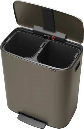 Мусорное ведро Brabantia Bo Pedal Bin 211546 30+30 л, платиновое