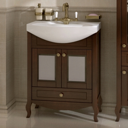 Тумба с раковиной ASB-Woodline Флоренция 65 бук тироль витраж, массив ясеня