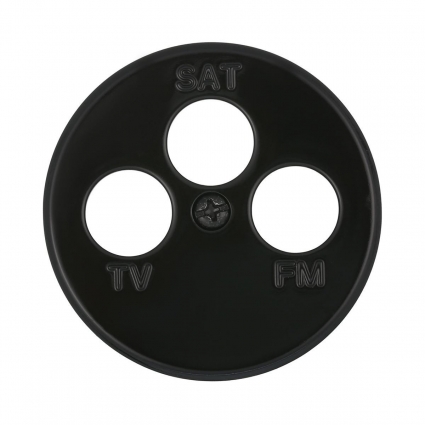 Накладка LK Studio для розетки TV+FM+SAT, 3 отверстия , черн., LK Vintage 885408-1
