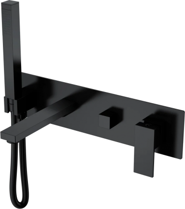 Смеситель для ванны с душем Boheme Qubic 474-2-B С ВНУТРЕННЕЙ ЧАСТЬЮ, matt black