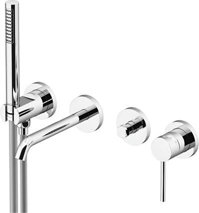 Смеситель для ванны с душем Gattoni Circle Two 9105/91C0 С ВНУТРЕННЕЙ ЧАСТЬЮ, хром
