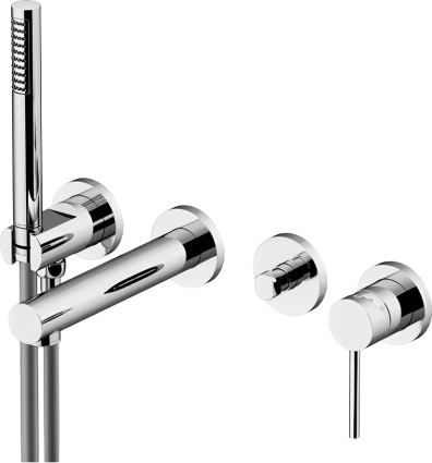 Смеситель для ванны с душем Gattoni Circle One 9005/90C0 С ВНУТРЕННЕЙ ЧАСТЬЮ, хром