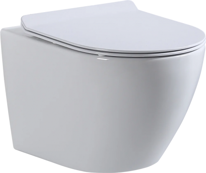 Унитаз приставной beWash Minimal BKWHR003480 безободковый, с микролифтом, белый глянец