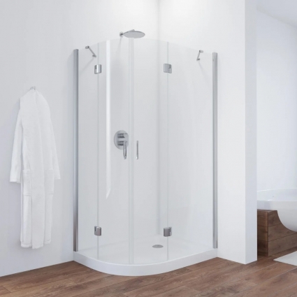 Душевой уголок Vegas Glass AFS-F TUR NOVO h1890 100*80 08 01 R профиль глянцевый хром, стекло прозрачное