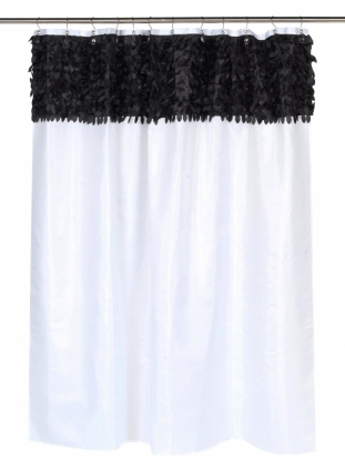 Штора для ванной Carnation Home Fashions Jasmine White/Black