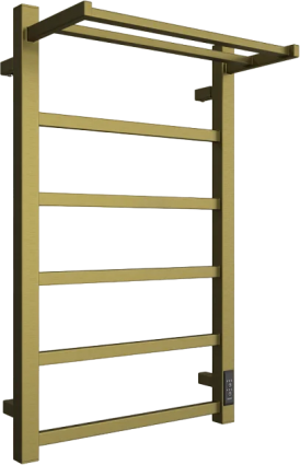 Полотенцесушитель электрический Двин Fj Plaza Neo 80/50 состаренная бронза матовая, с полкой