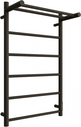 Полотенцесушитель электрический Двин Fj neo 80/50 чёрный матовый, с полкой