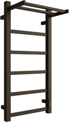 Полотенцесушитель электрический Двин Fj Plaza Neo 80/40 чёрный матовый, с полкой