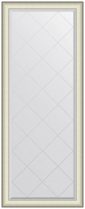 Зеркало Evoform Exclusive-G Floor BY 6393 79х200 белая кожа с хромом, в багетной раме, с гравировкой, напольное