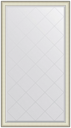 Зеркало Evoform Exclusive-G Floor BY 6394 109х200 белая кожа с хромом, в багетной раме, с гравировкой, напольное