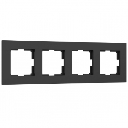 Рамка на 4 поста Werkel Slab черный матовый W0042908 4690389193477