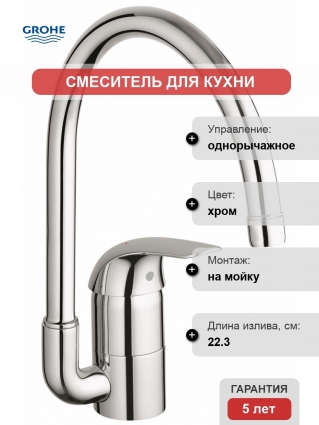 Смеситель Grohe Euroeco для кухонной мойки