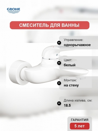 Смеситель Grohe Eurostyle New 33591LS3 для ванны с душем