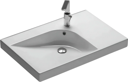 Раковина Hatria Grandangolo SX YXF901 75, 1 готовое отверстие под смеситель
