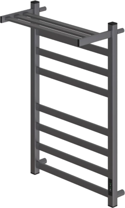 Полотенцесушитель электрический Point Меркурий PN83858PGR 50х80 с полкой, графит
