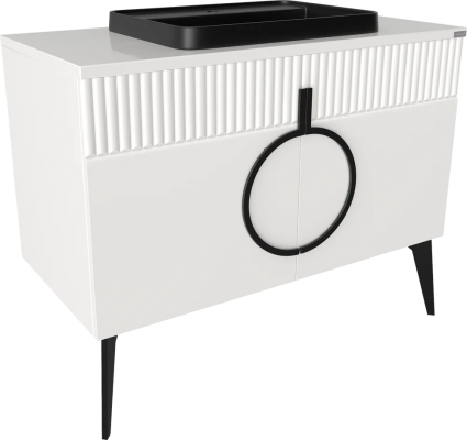 Тумба для комплекта STWORKI Valisso 105 white, черные ручки