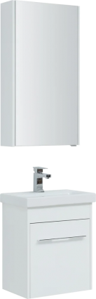 Мебель для ванной Aquanet Августа Moduo Slim 50 белая, ручка хром