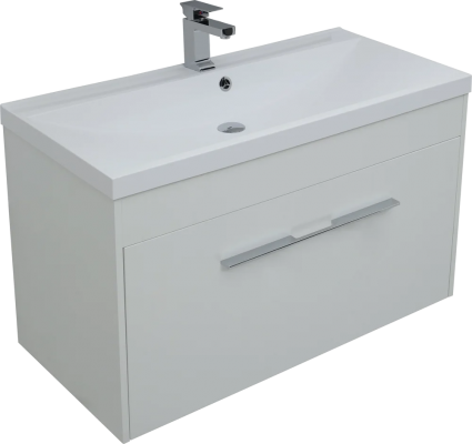 Тумба для комплекта Aquanet Августа 90 белая, ручка хром