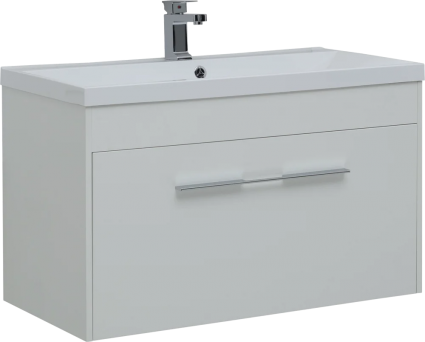 Тумба для комплекта Aquanet Августа 100 белая, ручка хром