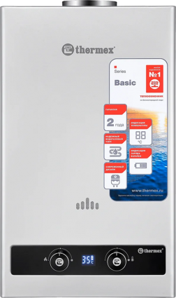 Проточный водонагреватель Thermex Basic B 20 D Silver газовый