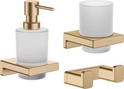 Набор Hansgrohe AddStoris Стакан 41749140 + Дозатор 41745140 + Крючок 41755140 шлифованная бронза