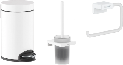 Набор Hansgrohe AddStoris Держатель туалетной бумаги 41771700 + Ершик 41752700 + Мусорное ведро 41775700
