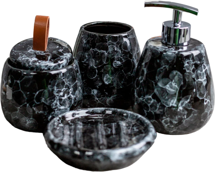 Набор Bath Plus Pietra W-CE2242AA-SET4 черный